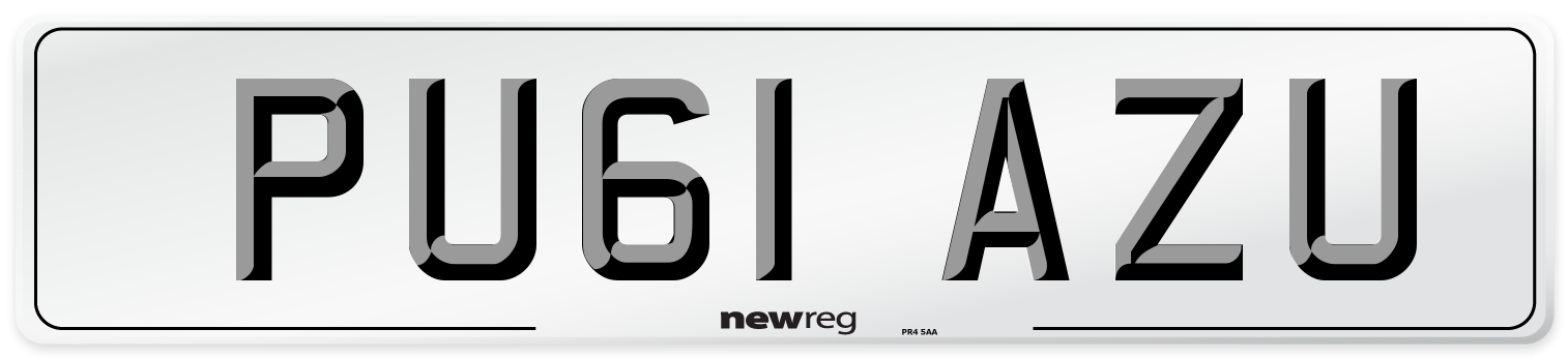 PU61 AZU Number Plate from New Reg